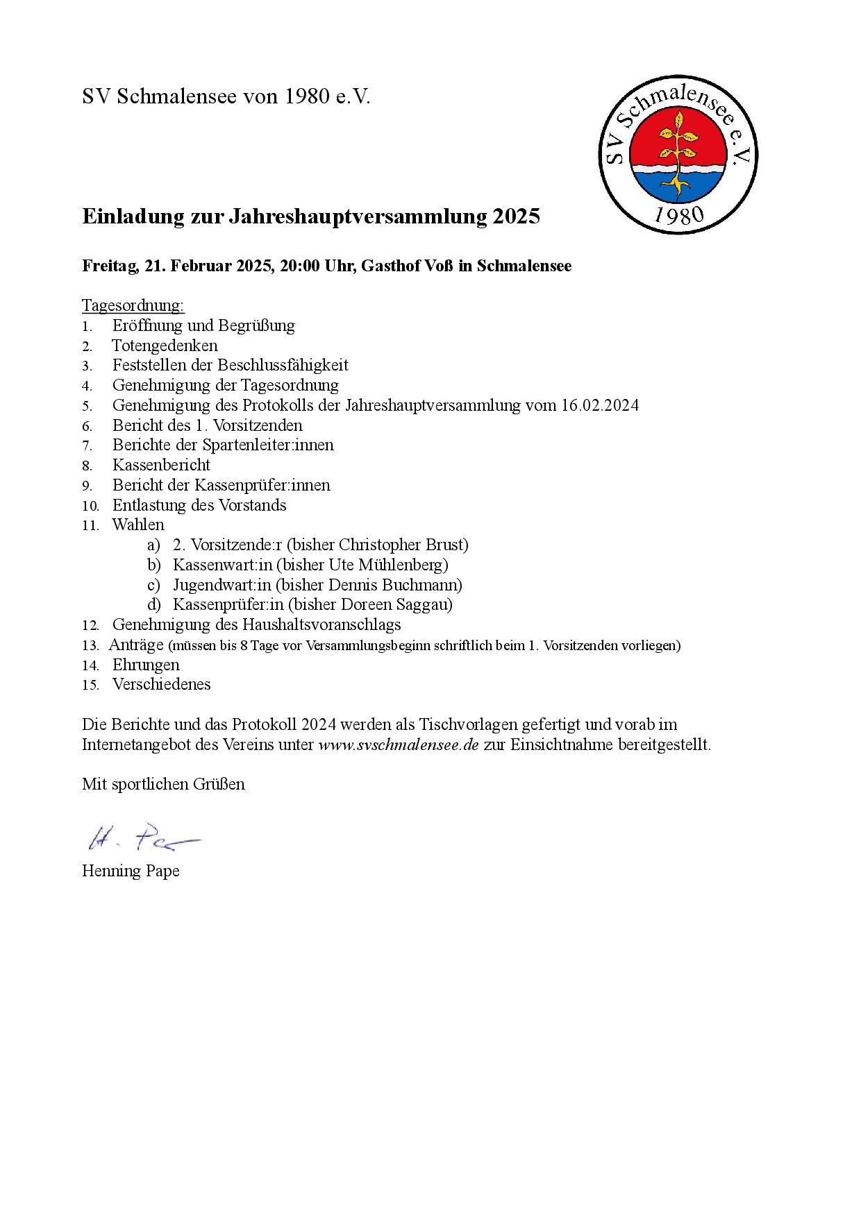 20250126 SVS Jhv 2025 Tagesordnung
